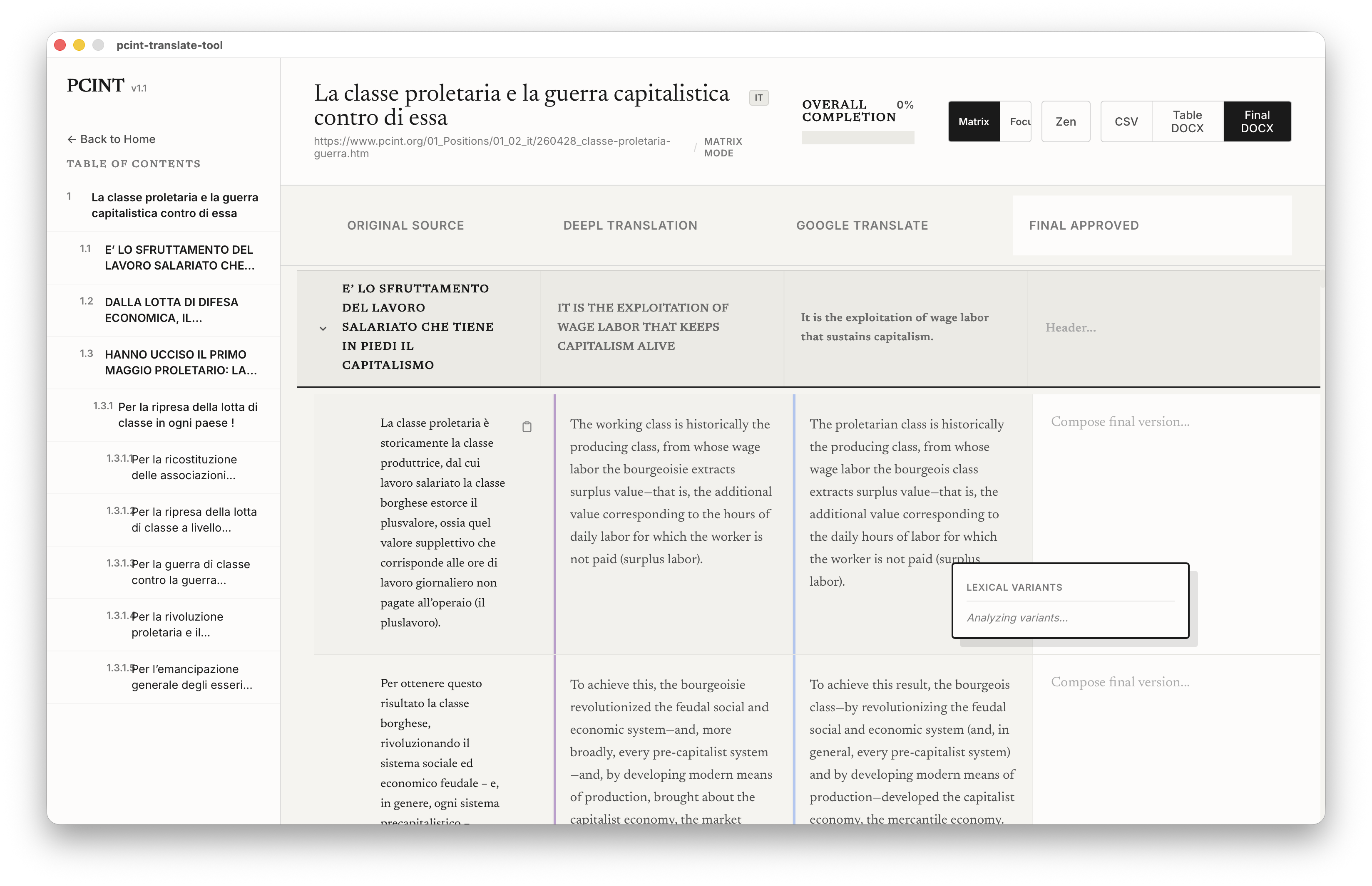 PCINT Translation Tool